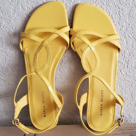 Karen Scott Shoes - Karen Scott Yellow Strap Sandals women shoes 6.5